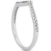 Bids.com 14k White Gold Fancy Zig Zag Pave Diamond Wedding Ring Band Rings
