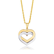 Bids.com 14k Two-Tone Gold Intertwined Hearts Pendant Pendants