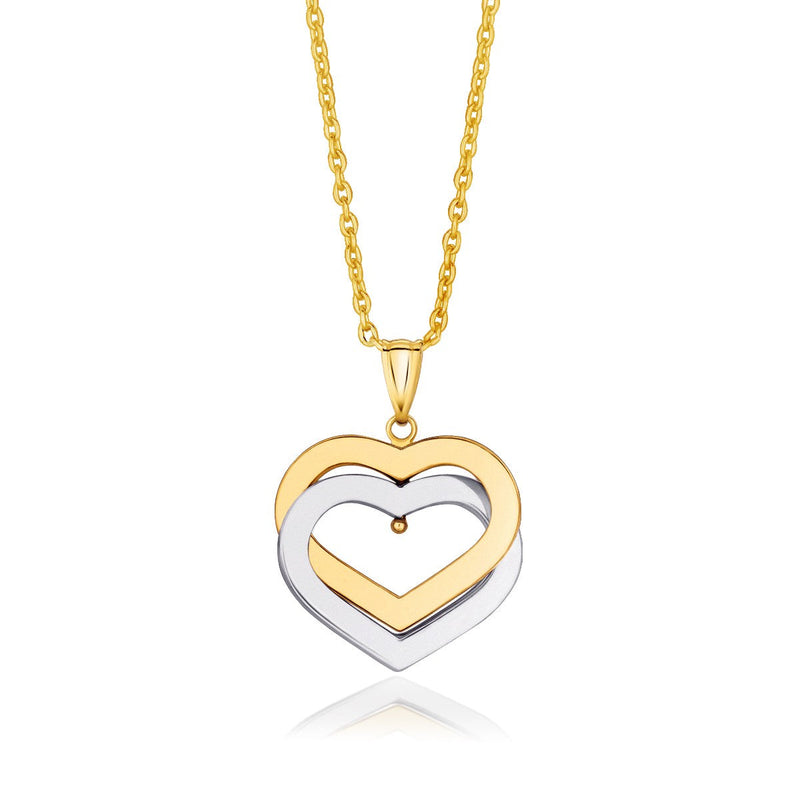 Bids.com 14k Two-Tone Gold Intertwined Hearts Pendant Pendants