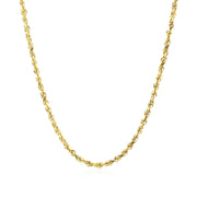 Bids.com 2.25mm 10k Yellow Gold Solid Diamond Cut Rope Chain Necklaces