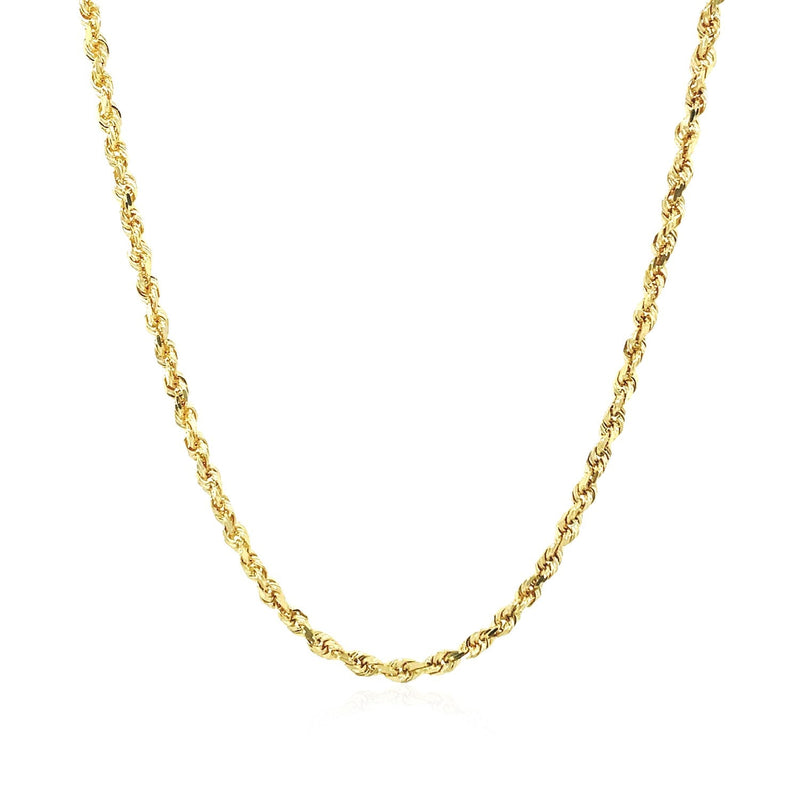 Bids.com 2.25mm 10k Yellow Gold Solid Diamond Cut Rope Chain Necklaces