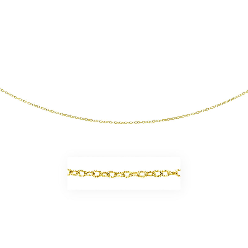 Bids.com 2.5mm 14k Yellow Gold Pendant Chain with Textured Links Necklaces