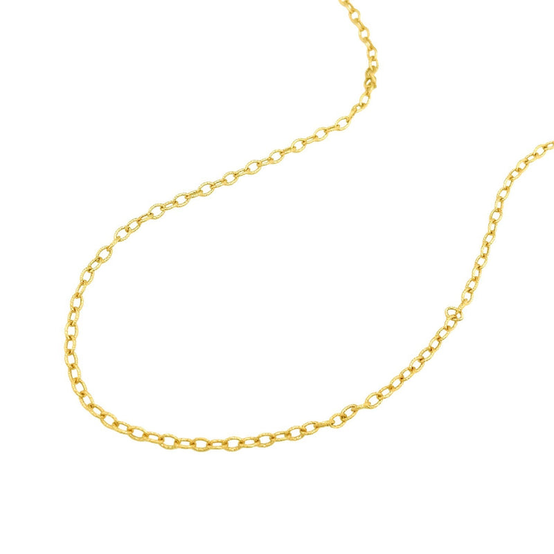 Bids.com 2.5mm 14k Yellow Gold Pendant Chain with Textured Links Necklaces