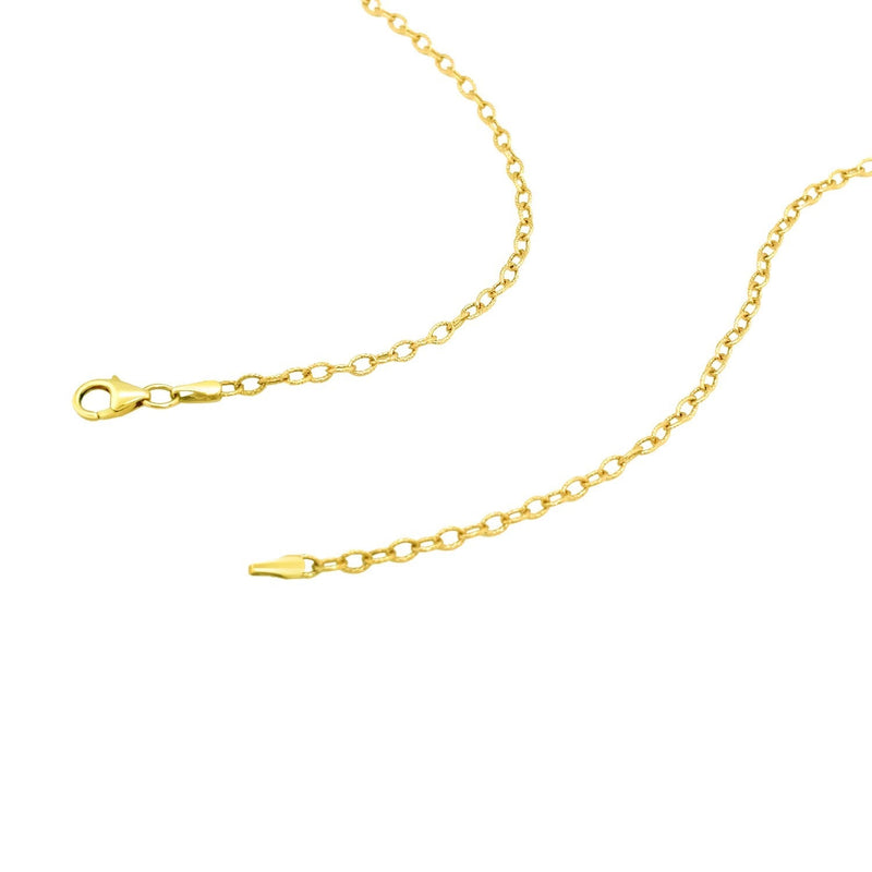 Bids.com 2.5mm 14k Yellow Gold Pendant Chain with Textured Links Necklaces