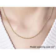 Bids.com 2.5mm 14k Yellow Gold Pendant Chain with Textured Links Necklaces
