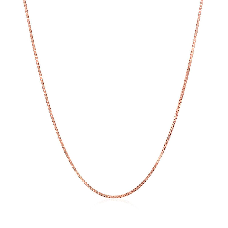 Bids.com 14k Rose Gold Classic Box Chain 0.8mm Necklaces