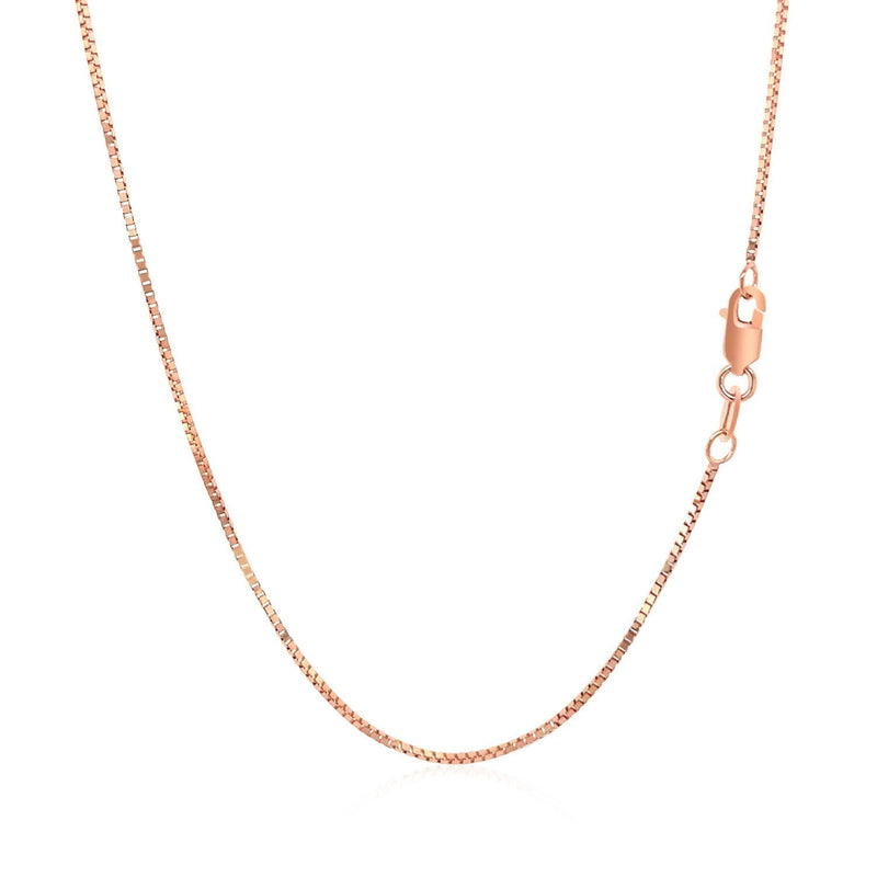 Bids.com 14k Rose Gold Classic Box Chain 0.8mm Necklaces