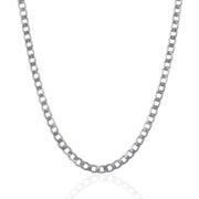 Bids.com Rhodium Plated 4.7mm Sterling Silver Curb Style Chain Necklaces