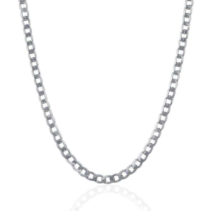 Bids.com Rhodium Plated 4.7mm Sterling Silver Curb Style Chain Necklaces