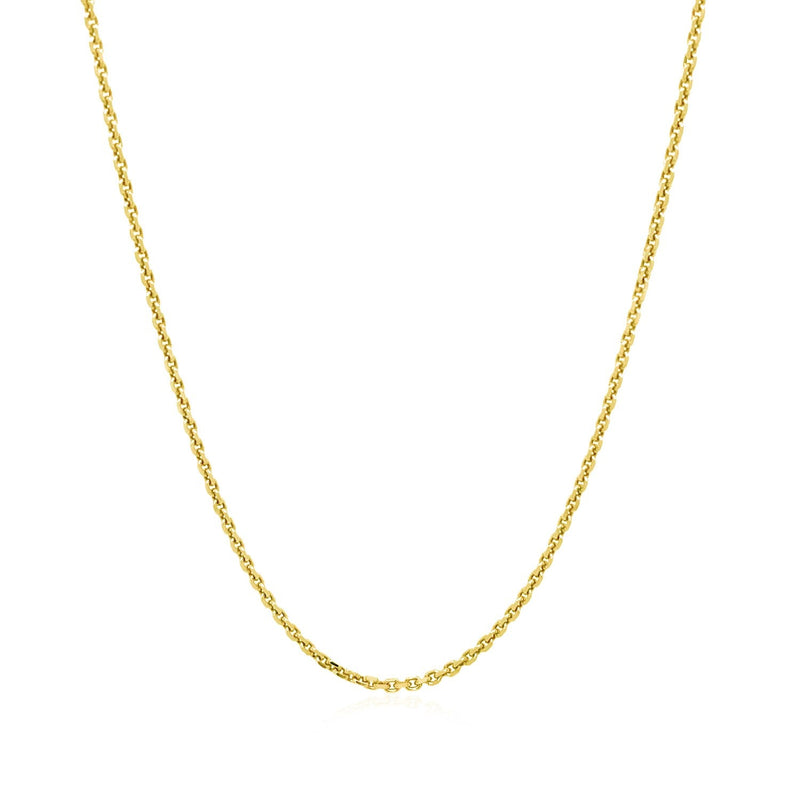Bids.com 14k Yellow Gold Diamond Cut Cable Link Chain 1.4mm Necklaces