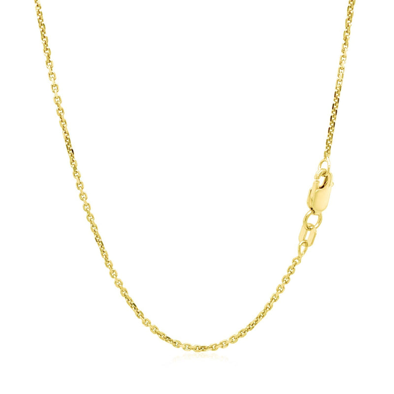 Bids.com 14k Yellow Gold Diamond Cut Cable Link Chain 1.4mm Necklaces