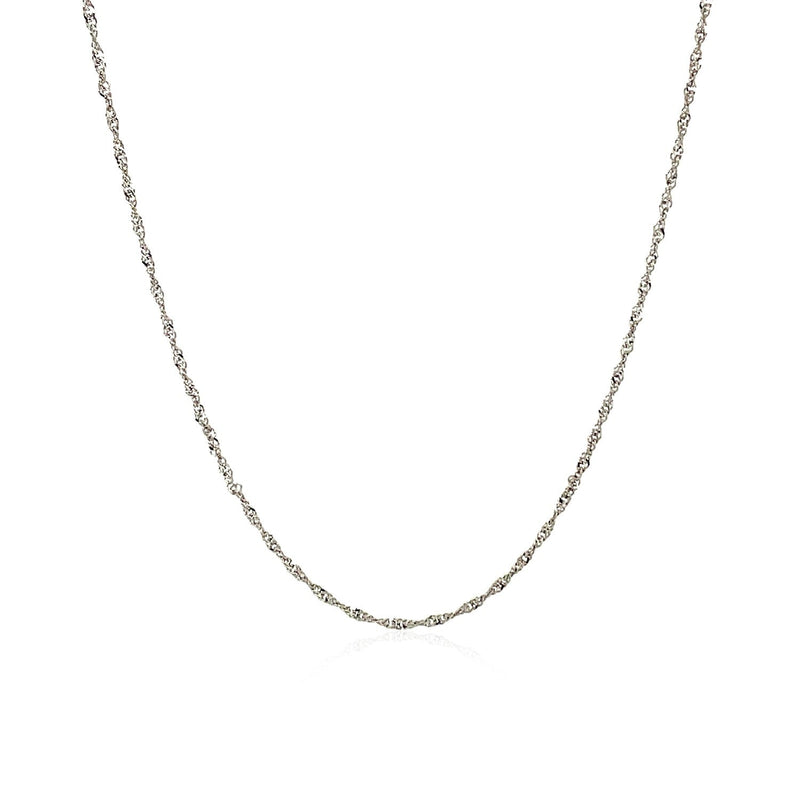 Bids.com 10k White Gold Singapore Chain 1.0mm Necklaces
