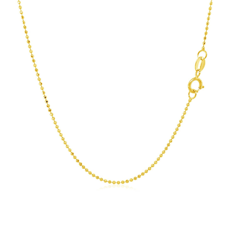 Bids.com 14k Yellow Gold Diamond-Cut Bead Chain 1.0mm Necklaces