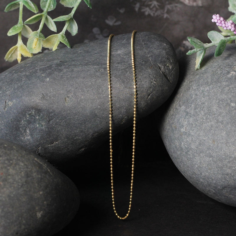 Bids.com 14k Yellow Gold Diamond-Cut Bead Chain 1.0mm Necklaces