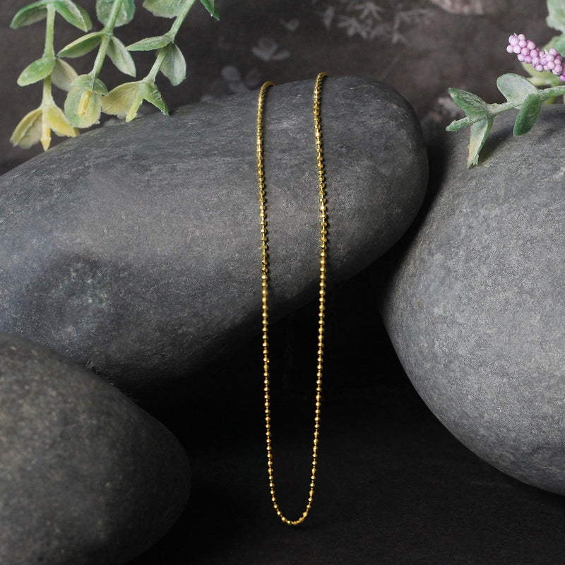 Bids.com 14k Yellow Gold Diamond-Cut Bead Chain 1.0mm Necklaces