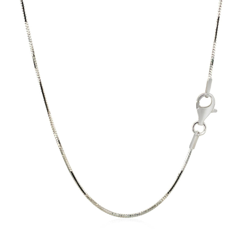 Bids.com Sterling Silver Rhodium Plated Octagonal Snake Chain 1.1mm Necklaces
