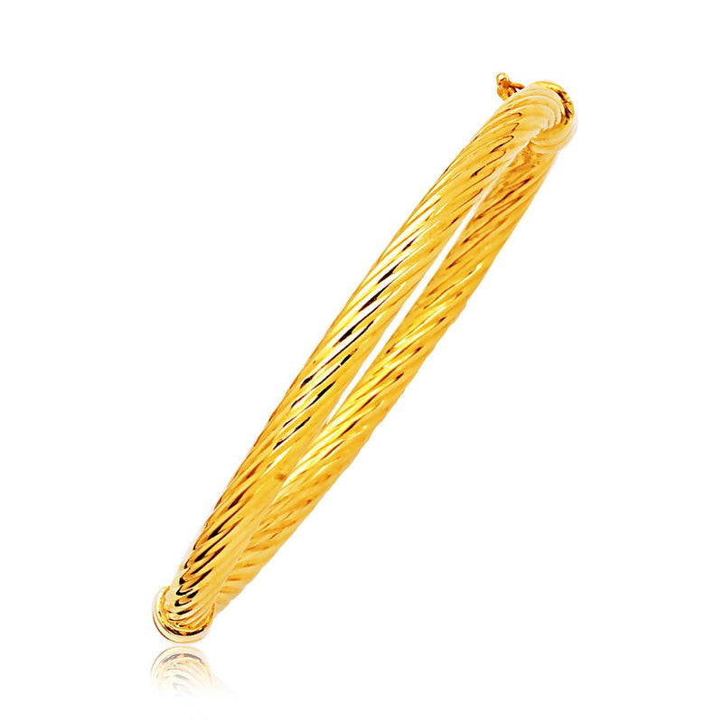 Bids.com 14k Yellow Gold Polished Cable Motif Bangle Bracelets