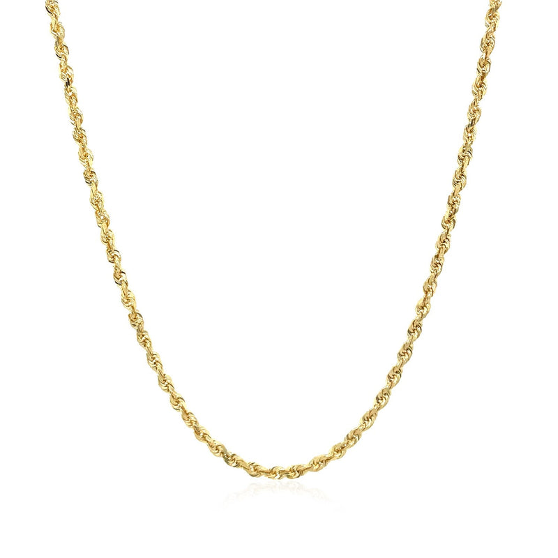 Bids.com 2.0mm 10k Yellow Gold Solid Diamond Cut Rope Chain Necklaces