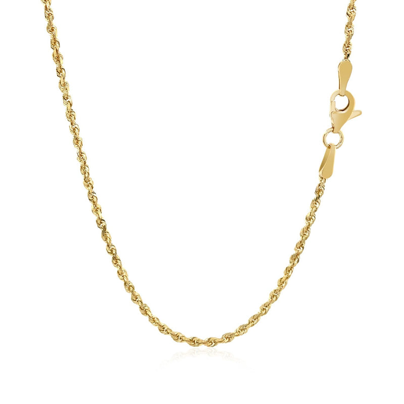 Bids.com 2.0mm 10k Yellow Gold Solid Diamond Cut Rope Chain Necklaces