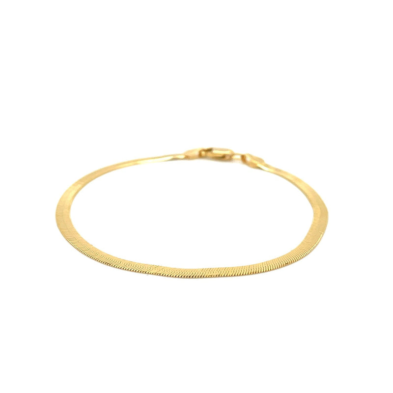 Bids.com 3.0mm 14k Yellow Gold Super Flex Herringbone Bracelet Bracelets