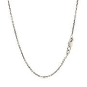 Bids.com 14k White Gold Diamond Cut Cable Link Chain 1.4mm Necklaces