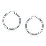 Bids.com 14k White Gold Polished Hoop Earrings (40 mm) Earrings