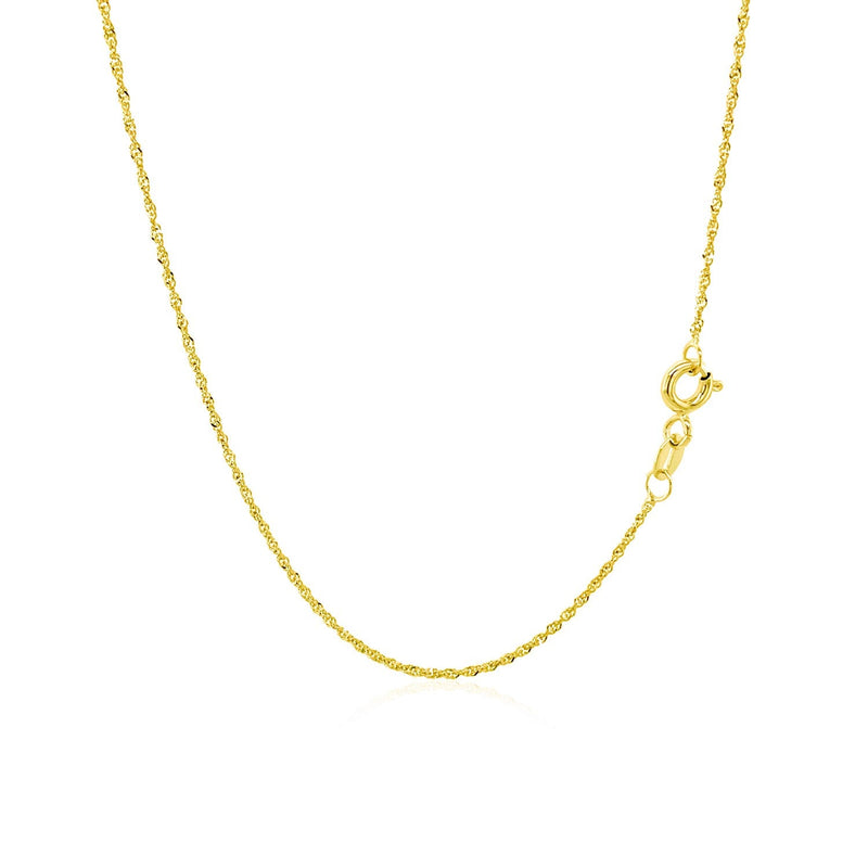 Bids.com 10k Yellow Gold Singapore Chain 1.0mm Necklaces