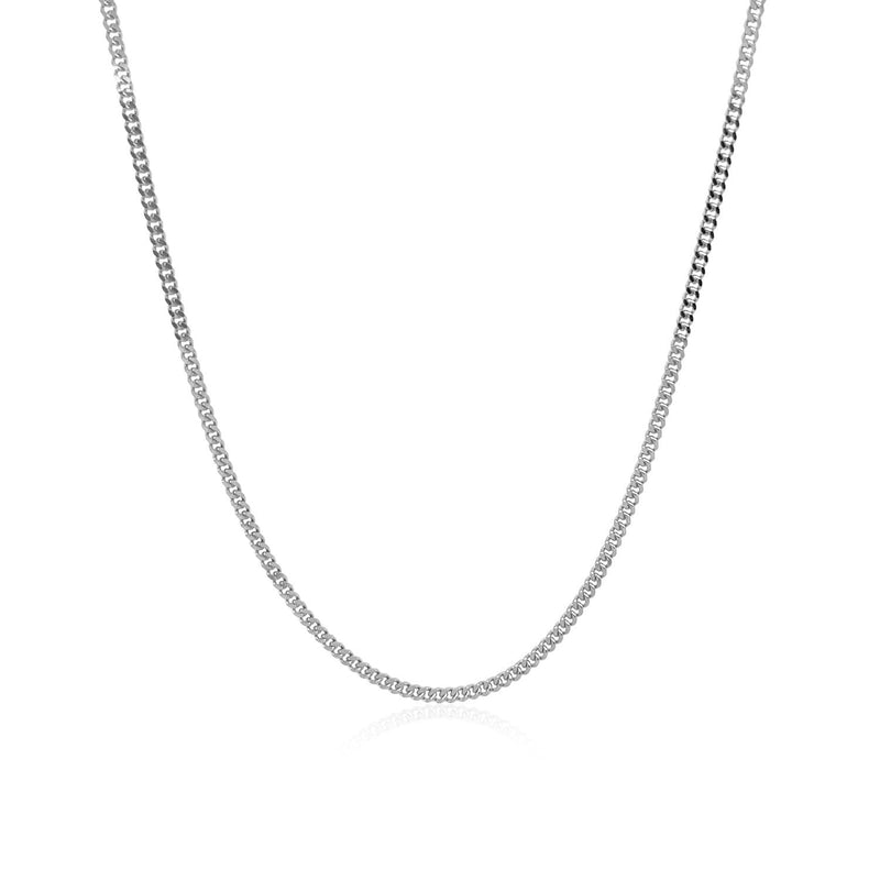 Bids.com 14k White Gold Gourmette Chain 1.5mm Necklaces