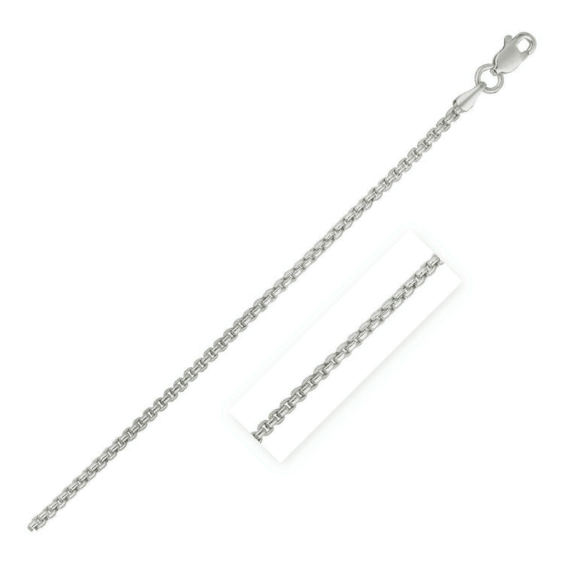 Bids.com 14k White Gold Round Box Chain 1.35 mm Necklaces
