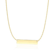 Bids.com 14k Yellow Gold Smooth Flat Horizontal Bar Style Necklace Necklaces