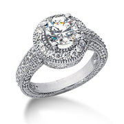 Bids.com 14k White gold Vintage Halo Diamond Semi-Mount Rings