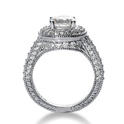 Bids.com 14k White gold Vintage Halo Diamond Semi-Mount Rings