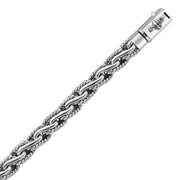 Bids.com Oxidized Sterling Silver Men's Chain Bracelet in a Cable Motif Bracelets