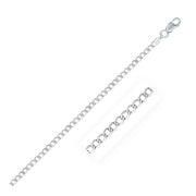 Bids.com Rhodium Plated 3.0mm Sterling Silver Curb Style Chain Necklaces