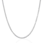 Bids.com Rhodium Plated 3.0mm Sterling Silver Curb Style Chain Necklaces