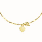 Bids.com Toggle Bracelet with Heart Charm in 14k Yellow Gold Bracelets