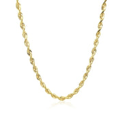 Bids.com 3.0mm 10k Yellow Gold Solid Diamond Cut Rope Chain Necklaces