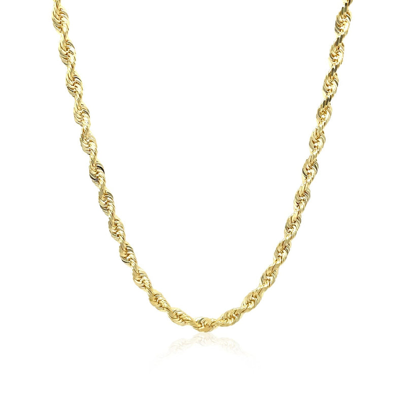 Bids.com 3.0mm 10k Yellow Gold Solid Diamond Cut Rope Chain Necklaces