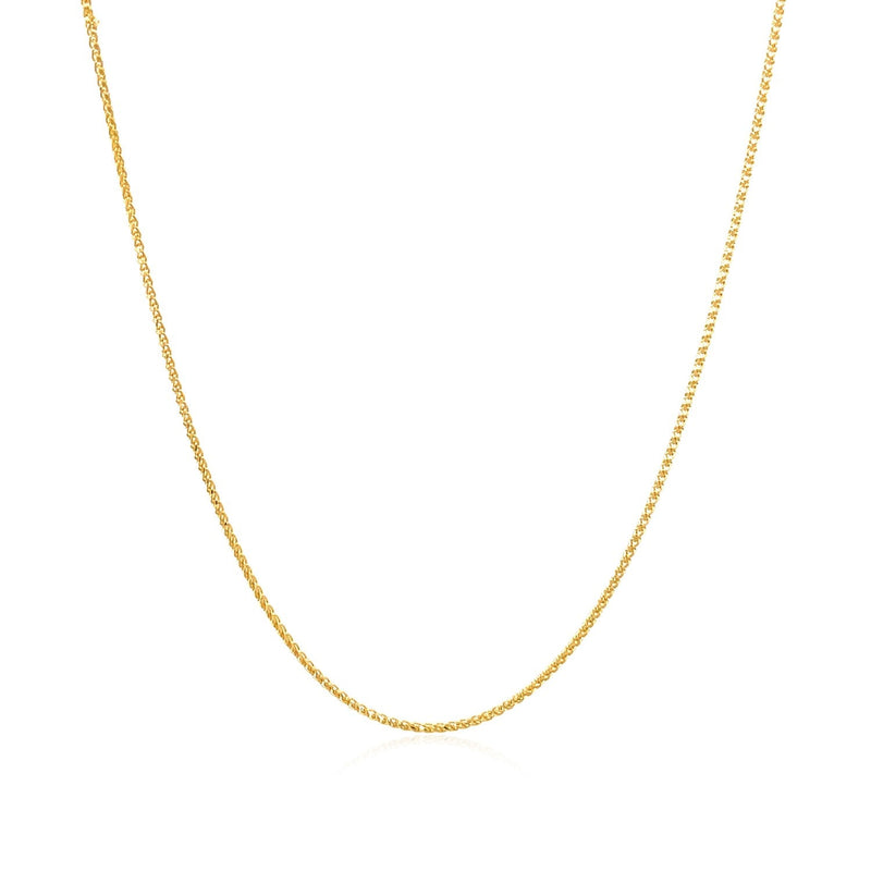 Bids.com 14k Yellow Gold Diamond Cut Round Wheat Chain 0.6mm Necklaces