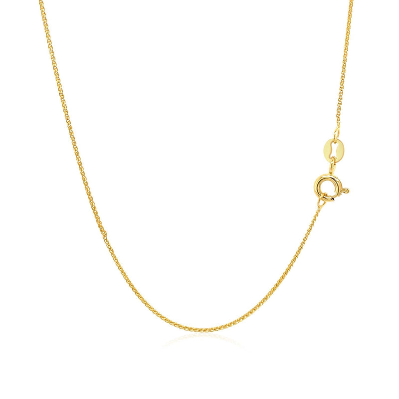 Bids.com 14k Yellow Gold Diamond Cut Round Wheat Chain 0.6mm Necklaces
