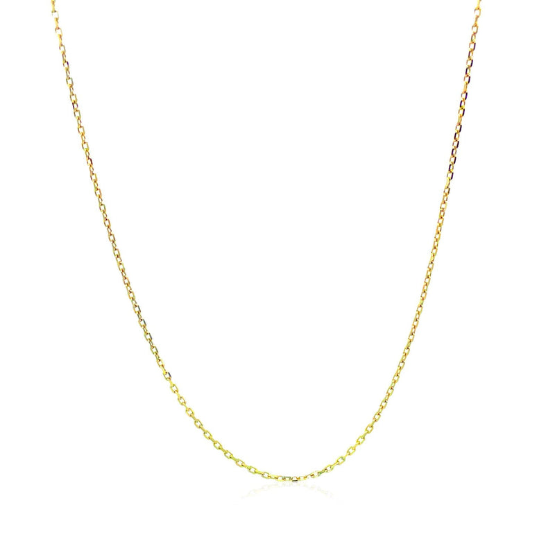 Bids.com 14k Yellow Gold Diamond Cut Cable Link Chain 0.8mm Necklaces