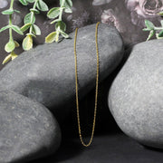 Bids.com 14k Yellow Gold Diamond Cut Cable Link Chain 0.8mm Necklaces