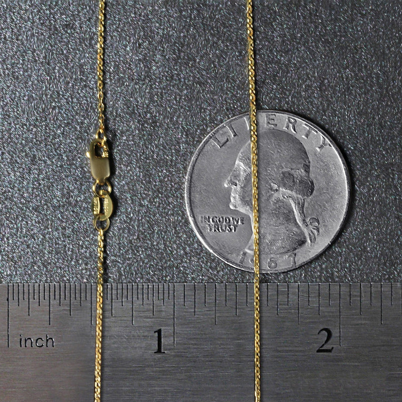 Bids.com 14k Yellow Gold Diamond Cut Cable Link Chain 0.8mm Necklaces