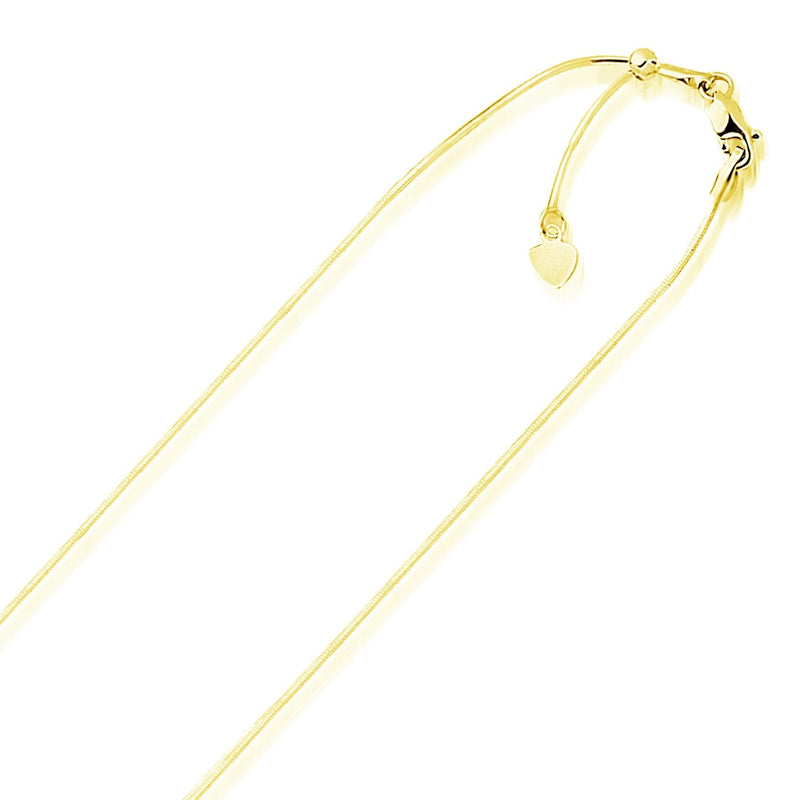 Bids.com 14k Yellow Gold Adjustable Snake Chain 0.85mm Necklaces