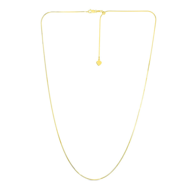 Bids.com 14k Yellow Gold Adjustable Snake Chain 0.85mm Necklaces