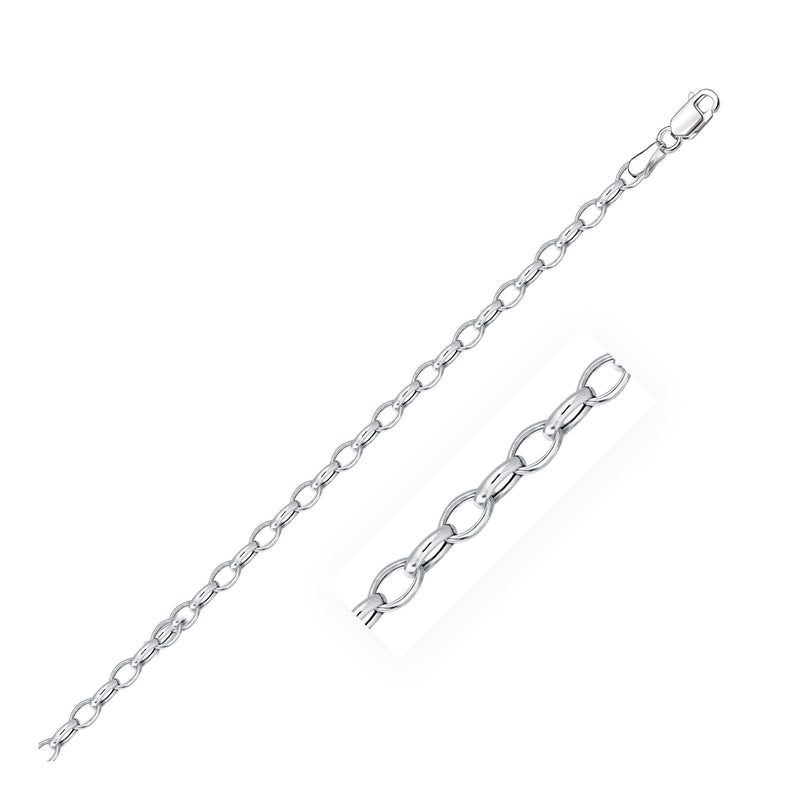 Bids.com 3.2mm 14k White Gold Oval Rolo Bracelet Bracelets