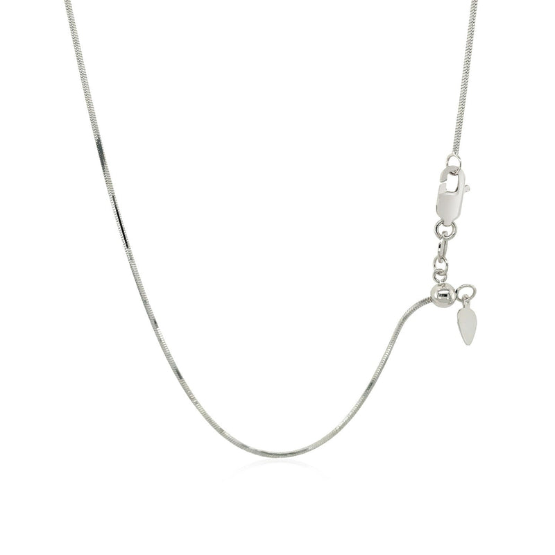 Bids.com 14k White Gold Adjustable Snake Chain 0.85mm Necklaces