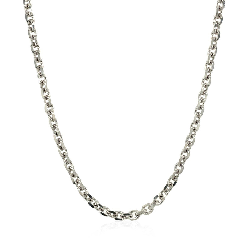 Bids.com 14k White Gold Diamond Cut Cable Link Chain (2.90 mm) Necklaces