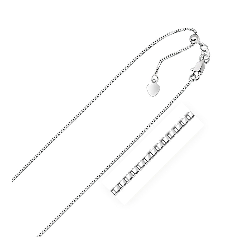 Bids.com 10k White Gold Adjustable Box Chain 0.85mm Necklaces