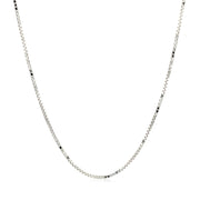 Bids.com 10k White Gold Adjustable Box Chain 0.85mm Necklaces